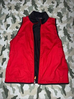 Nike Red Sleeveless Zip-Front Vest with Black Trim